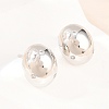 Oval Brass Micro Pave Cubic Zirconia Stud Earrings EJEW-Z164-17P-01-2