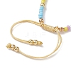 Adjustable Glass Seed Beads & Imitation Pearl Braided Bead Bracelets for Women BJEW-JB10542-4
