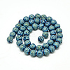 Electroplate Natural Lava Rock Beads Strands G-T058-03C-4MM-2