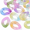 Spray Painted Two Tone Transparent Acrylic Linking Rings X-OACR-S036-001B-N-1