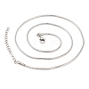 201 Stainless Steel Round Snake Chain Necklaces for Women NJEW-G140-06C-P-1-2