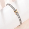 Duo Tone 304 Stainless Steel Infinity Twisted Open Cuff Bangles for Women SA-CBA2192-04GP-1