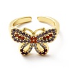 Cubic Zirconia Butterfly Open Cuff Ring KK-H439-48G-2