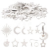 Yilisi DIY Moon & Star Drop Earring Making Kit DIY-YS0001-35-10