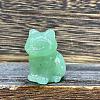 Natural Green Aventurine Carved Healing Cat Figurines WG60889-01-2