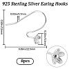 Beebeecraft 8Pcs 925 Sterling Silver Earring Hooks FIND-BBC0002-67-2