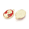 Rack Plating Alloy Enamel Pendants ENAM-N066-06KCG-2