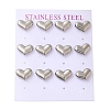 304 Stainless Steel Heart Stud Earrings EJEW-C099-12P-1