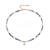 Brass Star Charm Bracelet & Necklace SJEW-JS01268-2