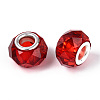 Transparent Resin Rondelle European Beads RESI-N044-01G-3