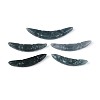 Natural Myanmar Jade Carved Crescent Moon Connector Charms G-T143-39A-1