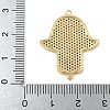 Rack Plating Brass Micro Pave Colorful Cubic Zirconia Religion Hamsa Hand Connector Charms KK-A234-048G-3