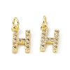 Real 18K Gold Plated Brass Micro Pave Clear Cubic Zirconia Charms KK-E068-VB452-H-2