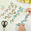 2 Pairs 2 Colors Flower Polyester Embroidery Cloth Sew on Appliques PATC-GF0001-59B-3