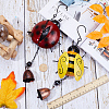 Gorgecraft 2Pcs 2 Styles Bee & Ladybug Wind Chimes HJEW-GF0001-40-3