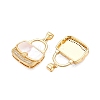 Brass Micro Pave Clear Cubic Zirconia Pendants KK-N254-184G-2