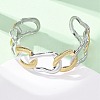 Oval 304 Stainless Steel Cuff Bangles for Women BJEW-B150-06GP-2