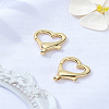 2Pcs Heart Shape Brass Lobster Claw Clasps KK-LP0004-45-1