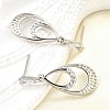 Brass Micro Pave Clear Cubic Zirconia Dangle Stud Earrings EJEW-M103-10P-3