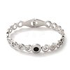 Adjustable 304 Stainless Steel Rhinestone Bangles BJEW-F474-03P-2