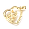 Brass Micro Pave Clear Cubic Zirconia Pendants KK-C263-24B-G-2