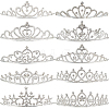 10Pcs 10 Styles Alloy Rhinestone Hair Bands OHAR-DR0001-06-1