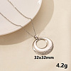 304 Stainless Steel Hollow Round Pendant Necklaces FU6316-7-1