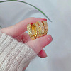 Brass Crushed Ice Pattern Finger Rings FS-WG1F485-05-2