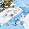 16Pcs 1-Hole Alloy Shank Buttons BUTT-FG0001-30-4