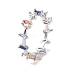 Colorful Cubic Zirconia Trapezoid Finger Ring RJEW-H110-01P-1