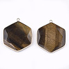 Natural Tiger Eye Pendants G-T112-19C-2