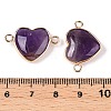 Natural Amethyst Love Heart Pendants G-T138-205A-G-3