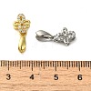 Rack Plating Brass Micro Pave Clear Cubic Zirconia Ice Pick Pinch Bails KK-K340-16-3