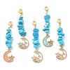 Synthetic Turquoise Chip Beaded Pendant Decorations HJEW-JM01194-1