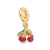 Brass Enamel European Dangle Charms KK-Q055-01G-1