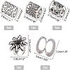 SUPERFINDINGS 5Pcs 5 Style Owl & Flower & Rhombus & Column & Oval Alloy Scarf Buckle Rings JEWB-FH0001-08-5