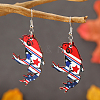 Independence Day Handmade Wood Dangle Earrings HD0723-1-1