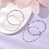 Grass Round Beaded Stretch Bracelet for Women BJEW-JB09701-2