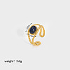 Oval Synthetic Blue Goldstone Ring WQ5111-1-1