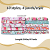 40 Yards 10 Styles Flat Flower Printed Polyester Elastic Cord OCOR-WR0001-48-2