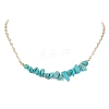 Synthetic Turquoise Chip Bib Necklaces NJEW-JN04950-02-1