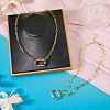 2Pcs Oval Brass Paperclip Chains Pendant Decorations NJEW-TAC0047-4