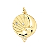 Brass Micro Pave Cubic Zirconia Pendants X-KK-G416-63G-1