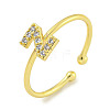 Rack Plating Brass Open Cuff Rings for Women RJEW-F162-02G-Z-1