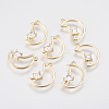 Brass Micro Pave Cubic Zirconia Charms LS-KK-A144-017G-1