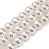 Baking Painted Pearlized Glass Pearl Round Bead Strands PEAR-H019-02E-04-1