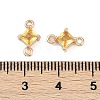 Brass Pave Glass Rhombus Links Connector Charms X1-GLAA-Q088-001D-3