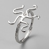 Anti-Tarnish Rhodium Plated 925 Sterling Silver Adjustable Rings Base STER-WH0011-27P-1