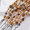 Natural Fossil Coral Beaded Bracelets for Women G-P563-07P-02-3