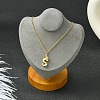 304 Stainless Steel Clear Cubic Zirconia Heart & Letter Pendant Curb Chain Necklaces for Women NJEW-FS00012-27X-6